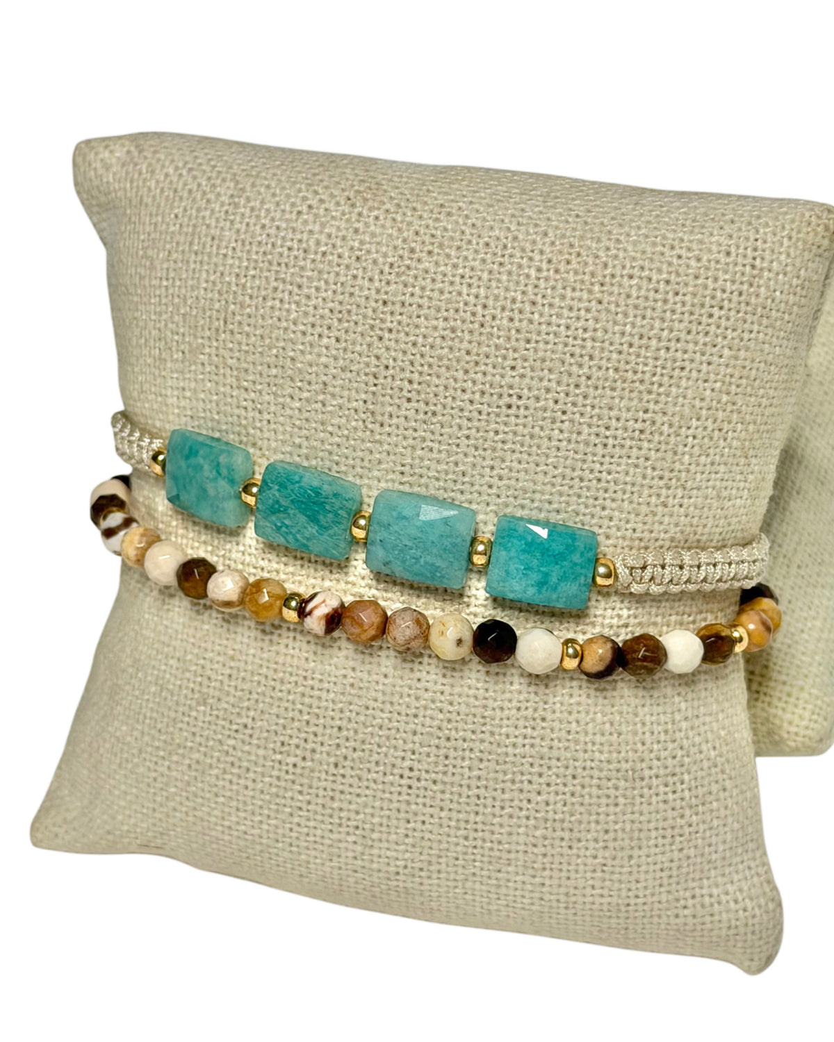 Stones and Macramé Bracelet Set
